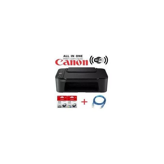 (FREE PRINTER CABLE)Canon PIXMA TS3340 Printer, Wi-Fi, Print, Copy, Scan, Cloud - Black + Free Printer Cable