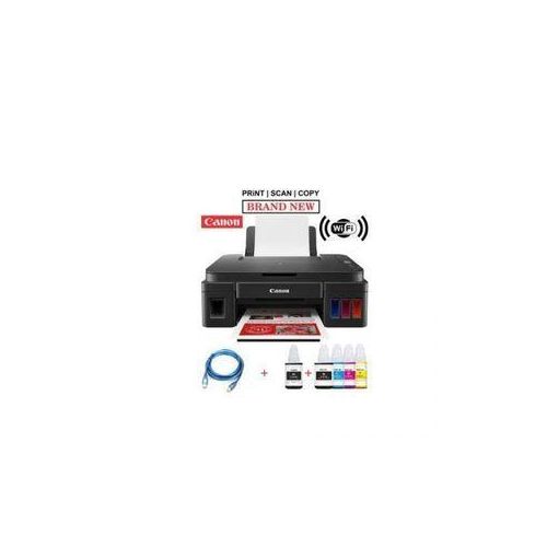 (FREE REAM PAPER & PRINTER CABLE)Canon PIXMA G3410-Refillable Ink Tank Wirelessly Print ,Copy & Scan Printer + Free Ream Paper and Free Printer Cable