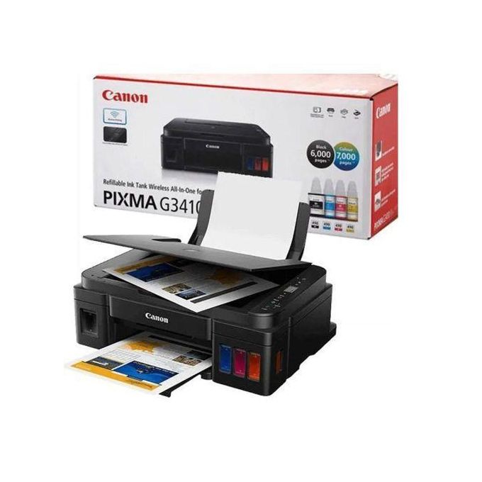 (FREE REAM PAPER & PRINTER CABLE)Canon PIXMA G3410-Refillable Ink Tank Wirelessly Print ,Copy & Scan Printer + Free Ream Paper and Free Printer Cable