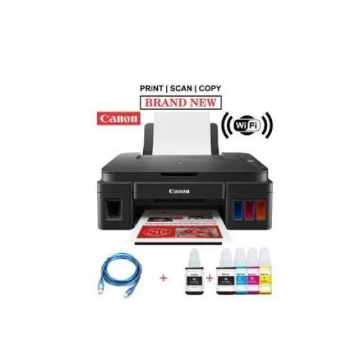 (FREE PRINTER CABLE)Canon PIXMA G2410 All In One Printer ,Print ,Scan ,Copy 3 In 1 + Free Printer Cable