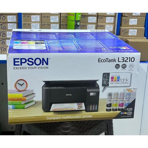 (GET FREE REAM PAPER A4 SIZE, FREE PRINTER CABLE & FREE 32GB FLASH DRIVE) Epson L3210 A4 Printer-3-IN-1 Print, Copy & Scan All-in-One Printer