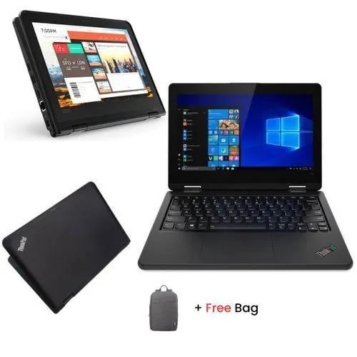 (BUY and GET FREE LAPTOP BAG )Lenovo Refurbished ThinkPad Yoga 11e X360 Intel Celeron 4GB RAM 128GB SSD 11.6" Webcam Bluetooth, Windows 11 PRO Activated, Office 2021 Pro, Basic Software Installed,