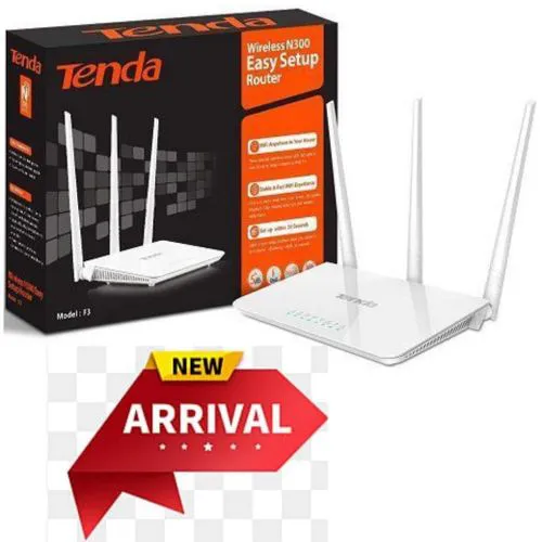 ORIGINAL BRAND NEW EDITION TENDA  F3 N300 300Mbps Wireless WIFI Router .Tenda Tenda-F3 WiFi Router Wireless Easy Setup High-Speed Internet Coverage with Three External Antennas Reliable Home