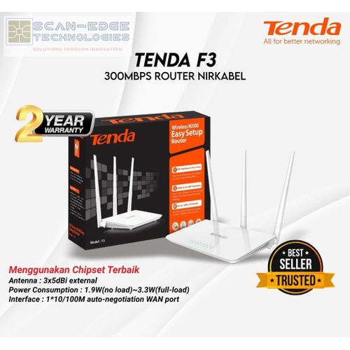 ORIGINAL BRAND NEW EDITION TENDA  F3 N300 300Mbps Wireless WIFI Router .Tenda Tenda-F3 WiFi Router Wireless Easy Setup High-Speed Internet Coverage with Three External Antennas Reliable Home