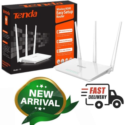 ORIGINAL BRAND NEW EDITION TENDA  F3 N300 300Mbps Wireless WIFI Router .Tenda Tenda-F3 WiFi Router Wireless Easy Setup High-Speed Internet Coverage with Three External Antennas Reliable Home
