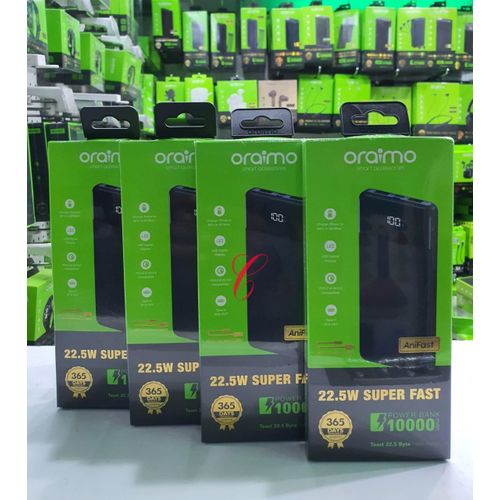 Oraimo OPB-7100Q Toast 22.5 Byte, 10000mAh 22.5W Power Bank,LED Digital Display(Oraimo OPB-7100Q Toast 22.5 Byte,10000mAh 22.5W Power Bank, LED Digital Display) -Black