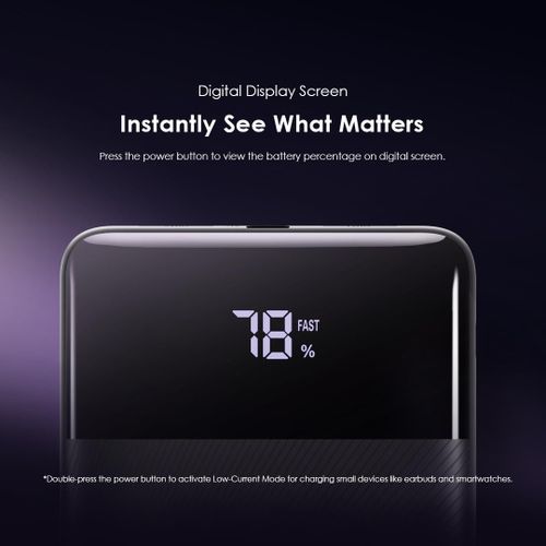 Oraimo OPB-7100Q Toast 22.5 Byte, 10000mAh 22.5W Power Bank,LED Digital Display(Oraimo OPB-7100Q Toast 22.5 Byte,10000mAh 22.5W Power Bank, LED Digital Display) -Black
