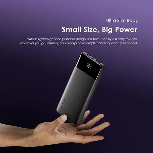 Oraimo OPB-7100Q Toast 22.5 Byte, 10000mAh 22.5W Power Bank,LED Digital Display(Oraimo OPB-7100Q Toast 22.5 Byte,10000mAh 22.5W Power Bank, LED Digital Display) -Black