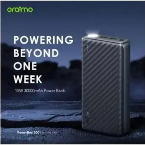 GET ORIGINAL BRAND NEW EDITION Oraimo PowerBox 300 Lit OPB-1301 30,000mAh Lightweight High-Speed Power Bank(Oraimo PowerBox 300 Lit 30000mAh 15W Power Bank-Dark Gray/Black