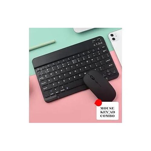 Bluetooth Wireless Keyboard & Mouse Combo – Slim, Silent & Rechargeable Universal Compatibility with Phones, Tablets & PCs(Rechargeable Wireless Keyboard & Mouse Combo FOR PC & Smart TV)- Black