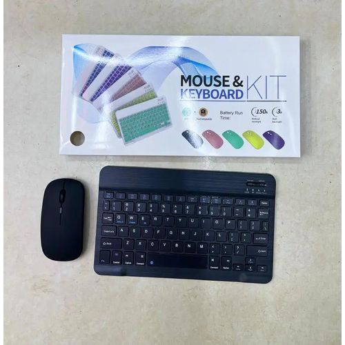 Bluetooth Wireless Keyboard & Mouse Combo – Slim, Silent & Rechargeable Universal Compatibility with Phones, Tablets & PCs(Rechargeable Wireless Keyboard & Mouse Combo FOR PC & Smart TV)- Black