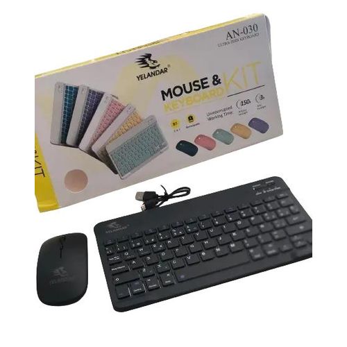 Bluetooth Wireless Keyboard & Mouse Combo – Slim, Silent & Rechargeable Universal Compatibility with Phones, Tablets & PCs(Rechargeable Wireless Keyboard & Mouse Combo FOR PC & Smart TV)- Black