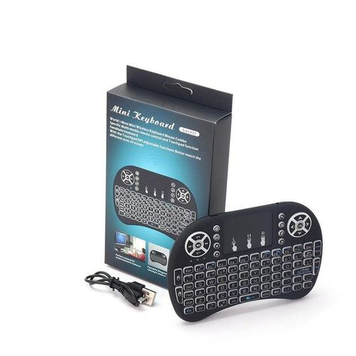 GET NEW VERSION Smart TV & Android Tv Box Wireless Mini Keyboard 2.4G with TouchPad Mouse, Universal Remote - Black(2.4GHz Mini Wireless BLUETOOTH Keyboard With Touchpad LED Backlit FOR TV PC)