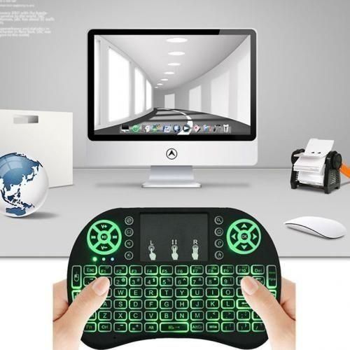 GET NEW VERSION Smart TV & Android Tv Box Wireless Mini Keyboard 2.4G with TouchPad Mouse, Universal Remote - Black(2.4GHz Mini Wireless BLUETOOTH Keyboard With Touchpad LED Backlit FOR TV PC)