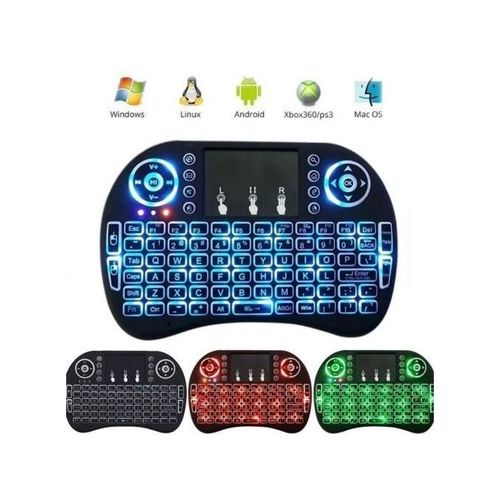 GET NEW VERSION Smart TV & Android Tv Box Wireless Mini Keyboard 2.4G with TouchPad Mouse, Universal Remote - Black(2.4GHz Mini Wireless BLUETOOTH Keyboard With Touchpad LED Backlit FOR TV PC)