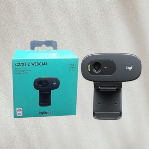 Logitech C270 HD Webcam 720p 30fps Video Calling And Streaming Web Camera With Built-In Noise Reduction Microphone For Laptops And Desktops(Logitech C270 HD 720P Webcam for Clear Video Calling)
