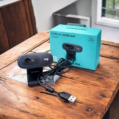 Logitech C270 HD Webcam 720p 30fps Video Calling And Streaming Web Camera With Built-In Noise Reduction Microphone For Laptops And Desktops(Logitech C270 HD 720P Webcam for Clear Video Calling)