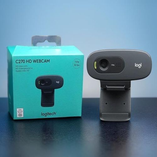 Logitech C270 HD Webcam 720p 30fps Video Calling And Streaming Web Camera With Built-In Noise Reduction Microphone For Laptops And Desktops(Logitech C270 HD 720P Webcam for Clear Video Calling)