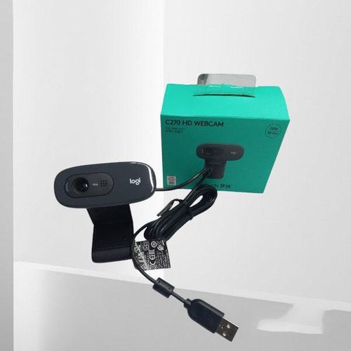 Logitech C270 HD Webcam 720p 30fps Video Calling And Streaming Web Camera With Built-In Noise Reduction Microphone For Laptops And Desktops(Logitech C270 HD 720P Webcam for Clear Video Calling)