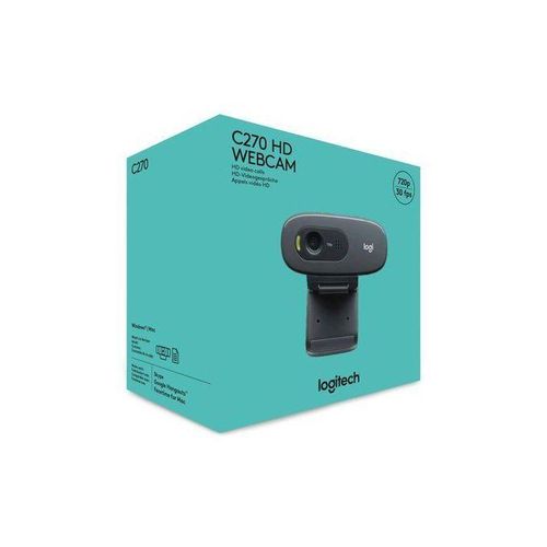 Logitech C270 HD Webcam 720p 30fps Video Calling And Streaming Web Camera With Built-In Noise Reduction Microphone For Laptops And Desktops(Logitech C270 HD 720P Webcam for Clear Video Calling)