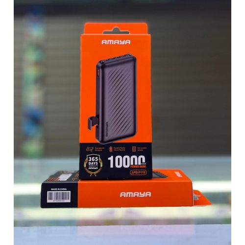 Amaya 10000mAh Portable Power Bank with Fast Charging, Dual USB Output, Compact and Lightweight External Battery Charger for Smartphones, Tablets, and Devices, Travel-Friendly, Durable & Reliable