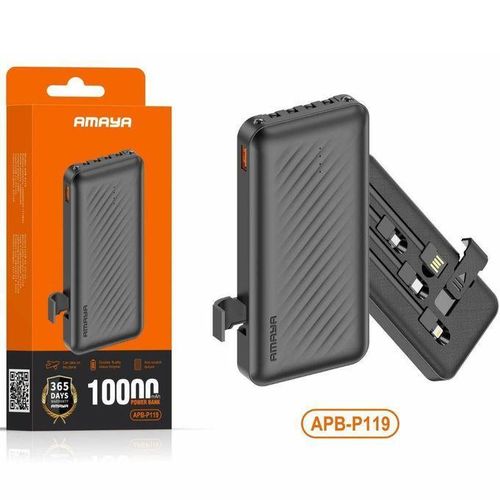 Amaya 10000mAh Portable Power Bank with Fast Charging, Dual USB Output, Compact and Lightweight External Battery Charger for Smartphones, Tablets, and Devices, Travel-Friendly, Durable & Reliable