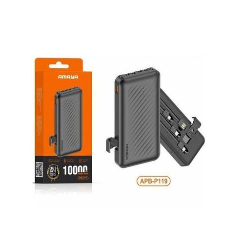 Amaya 10000mAh Portable Power Bank with Fast Charging, Dual USB Output, Compact and Lightweight External Battery Charger for Smartphones, Tablets, and Devices, Travel-Friendly, Durable & Reliable