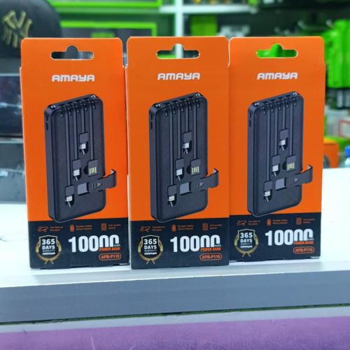 Amaya 10000mAh Portable Power Bank with Fast Charging, Dual USB Output, Compact and Lightweight External Battery Charger for Smartphones, Tablets, and Devices, Travel-Friendly, Durable & Reliable