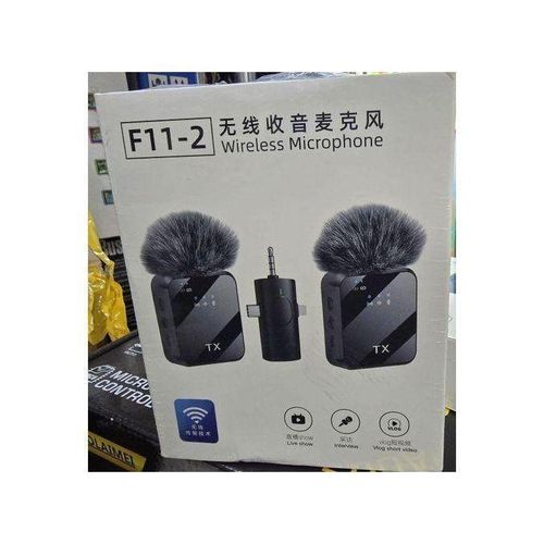 ORIGINAL F11-2 Universal Wireless Microphone For Vlogging, Podcasting, And Content Creation Across Platforms-Fengman F11-2 Wireless Lavalier Mic – 3-in-1 Receiver, Noise Reduction, Long Battery.