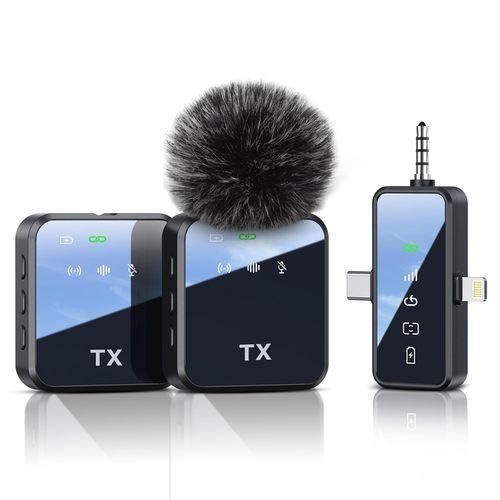 ORIGINAL F11-2 Universal Wireless Microphone For Vlogging, Podcasting, And Content Creation Across Platforms-Fengman F11-2 Wireless Lavalier Mic – 3-in-1 Receiver, Noise Reduction, Long Battery.