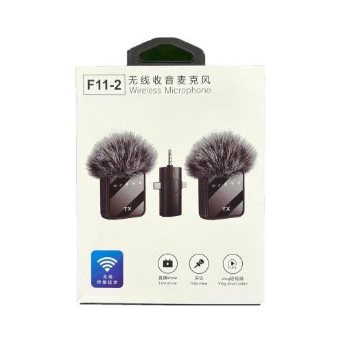 ORIGINAL F11-2 Universal Wireless Microphone For Vlogging, Podcasting, And Content Creation Across Platforms-Fengman F11-2 Wireless Lavalier Mic – 3-in-1 Receiver, Noise Reduction, Long Battery.