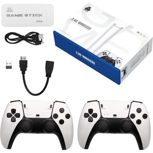 M15 4K Retro Game Stick Mini Console 20000+ Built-In Games HDMI Plug & Play Wireless Controllers 2 Player TV Gaming System-M15 Wireless 4K Game Stick TV Home Joystick Gamepads 20+Simulators 2000 games