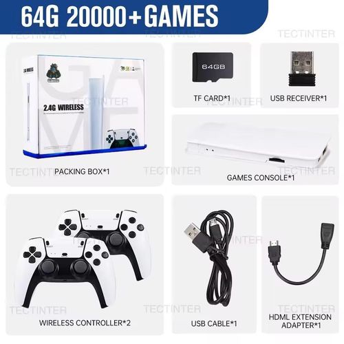 M15 4K Retro Game Stick Mini Console 20000+ Built-In Games HDMI Plug & Play Wireless Controllers 2 Player TV Gaming System-M15 Wireless 4K Game Stick TV Home Joystick Gamepads 20+Simulators 2000 games