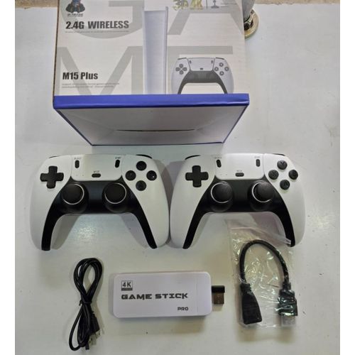 M15 4K Retro Game Stick Mini Console 20000+ Built-In Games HDMI Plug & Play Wireless Controllers 2 Player TV Gaming System-M15 Wireless 4K Game Stick TV Home Joystick Gamepads 20+Simulators 2000 games