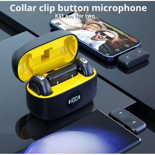 ORIGINAL K31 Pro Lavalier Wireless Microphone noise cancellation long Battery Life, Plug and Play, Clip-on Design magnetic buckle Portable Lapel Mic Charging case for multi-purpose use