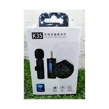 Lapel K35 Wireless Microphone – High-Quality Audio For Content Creation-K35 Portable Wireless Lavalier Mic – One-Touch Setup for Quick Recording(K35 wireless double Microphone)