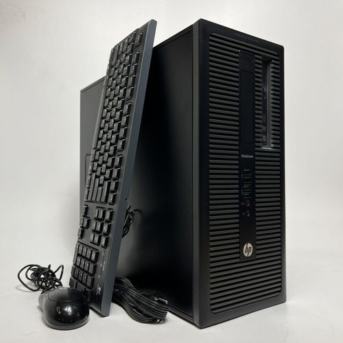 (GET FREE MOUSE PAD)HP REFURBRISHED ELITEDESK COMPLETE SET Desktop PC – Intel Core i5-4500, 4GB RAM, 500GB HDD, Windows 11 Pro and Office Activated + 19” Monitor, Keyboard & Mouse,2 Power cables & VGA