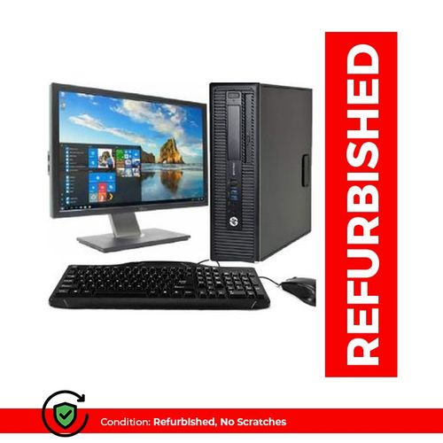 (GET FREE MOUSE PAD)HP REFURBRISHED ELITEDESK COMPLETE SET Desktop PC – Intel Core i5-4500, 4GB RAM, 500GB HDD, Windows 11 Pro and Office Activated + 19” Monitor, Keyboard & Mouse,2 Power cables & VGA