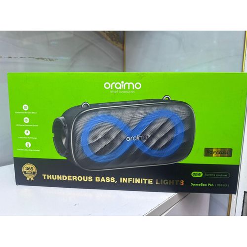 Oraimo SpaceBox Pro OBS-682 Portable Wireless Speaker -80W Supreme Bass & 20hrs Playtime-Oraimo SpaceBox Pro – 80W Wireless Speaker with Karaoke Support, Deep Bass, Long Playtime