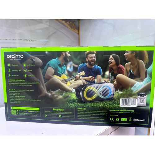 Oraimo SpaceBox Pro OBS-682 Portable Wireless Speaker -80W Supreme Bass & 20hrs Playtime-Oraimo SpaceBox Pro – 80W Wireless Speaker with Karaoke Support, Deep Bass, Long Playtime