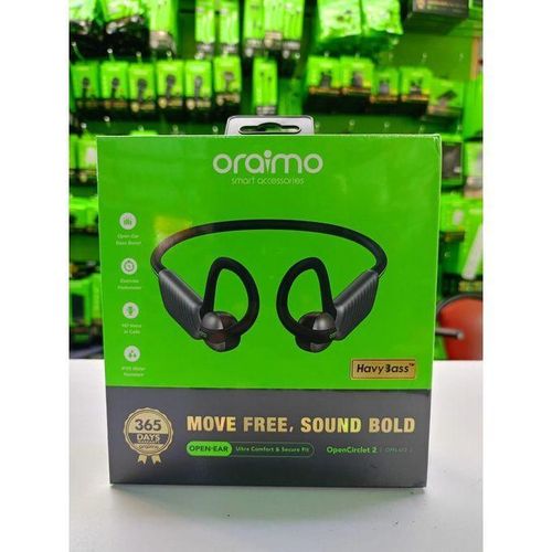 Oraimo OpenCirclet 2 OPN-672 Open-Ear Wireless Bluetooth Headphones – 16H Playtime, IPX5 Waterproof, Step Tracker, Dual Mic -Oraimo Open Circlet 2 Open-ear Headphones