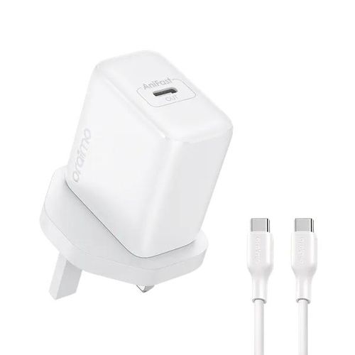 Oraimo Fast Charger 35W GaN Ultra TYPE-C With Free Charging Cable-Oraimo PowerGaN 351 35W GaN Ultra Fast Charger Kit – High-Speed USB Charger for Smartphones, Tablets & Laptops