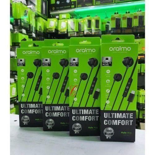 Oraimo Halo Airy OEP-650 – Type-C Earphones With Ultimate Comfort And Crystal-Clear Sound-Oraimo Halo Airy Type-C Wired Half-In-Ear Earphones with Deep Bass, 3-Button Remote & Durable Design.