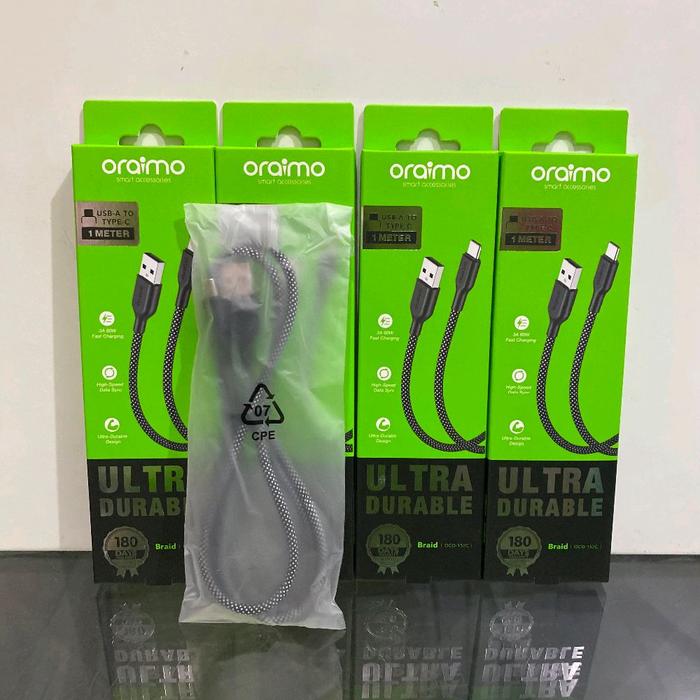 ORAIMO OCD-152C Braid Data Cable Usb-A To Type-C Ultra Durable Fast Charging 3A 60W 100Cm - OCD-152CC