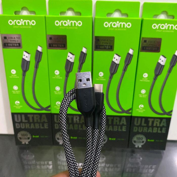 ORAIMO OCD-152C Braid Data Cable Usb-A To Type-C Ultra Durable Fast Charging 3A 60W 100Cm - OCD-152CC