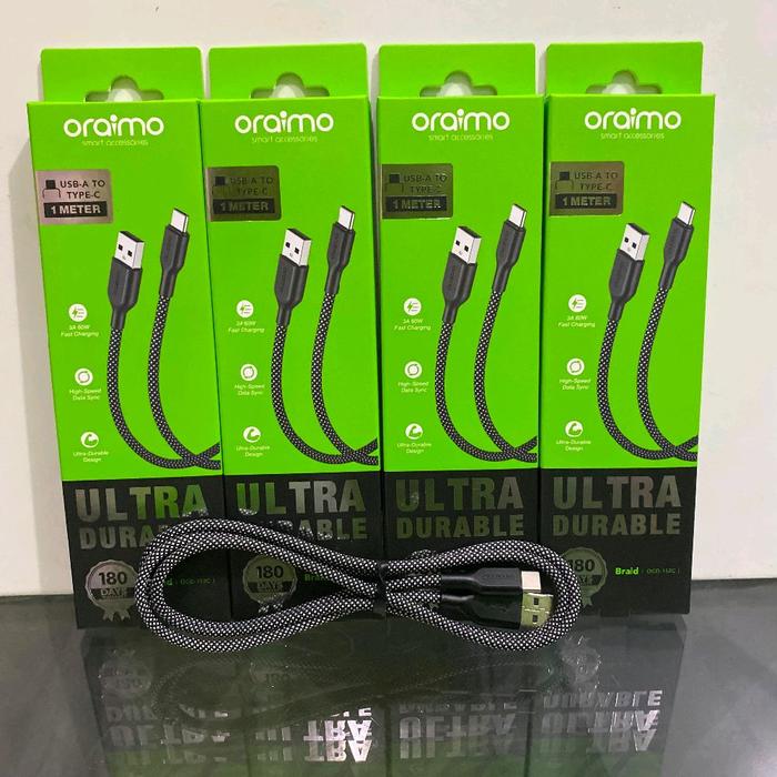ORAIMO OCD-152C Braid Data Cable Usb-A To Type-C Ultra Durable Fast Charging 3A 60W 100Cm - OCD-152CC