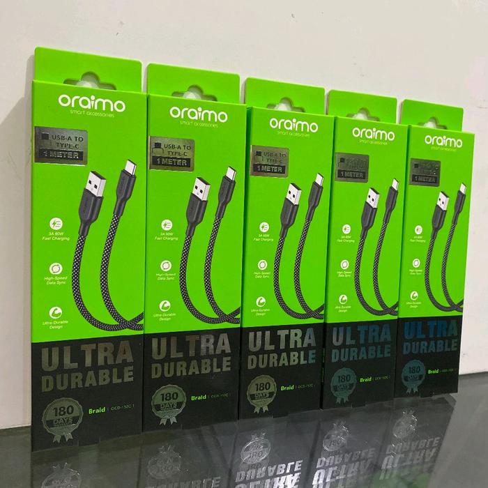 ORAIMO OCD-152C Braid Data Cable Usb-A To Type-C Ultra Durable Fast Charging 3A 60W 100Cm - OCD-152CC