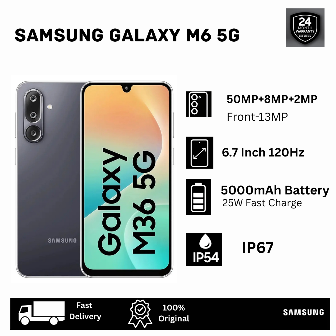 [Tech Week Deal🔥🔥] Samsung Galaxy M36 5G 128GB+8/6GB Super AMOLED 6.7" Super AMOLED Display (50+8+2)MP Camera 5000mAh Battery 25W Charging Dual SIM Android 15 +(6 OS Updates) AI Smartphone