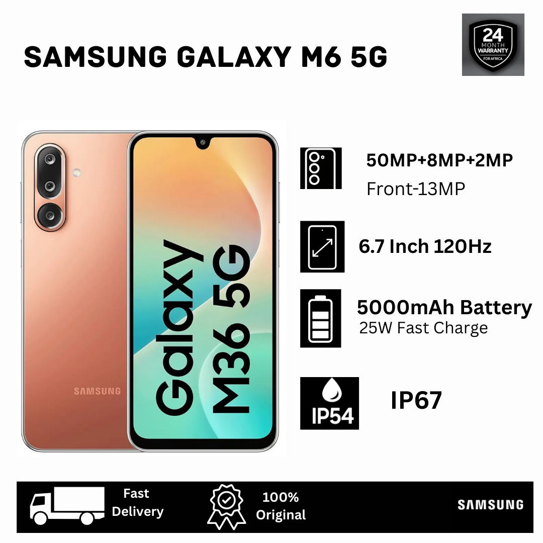 [Tech Week Deal🔥🔥] Samsung Galaxy M36 5G 128GB+8/6GB Super AMOLED 6.7" Super AMOLED Display (50+8+2)MP Camera 5000mAh Battery 25W Charging Dual SIM Android 15 +(6 OS Updates) AI Smartphone