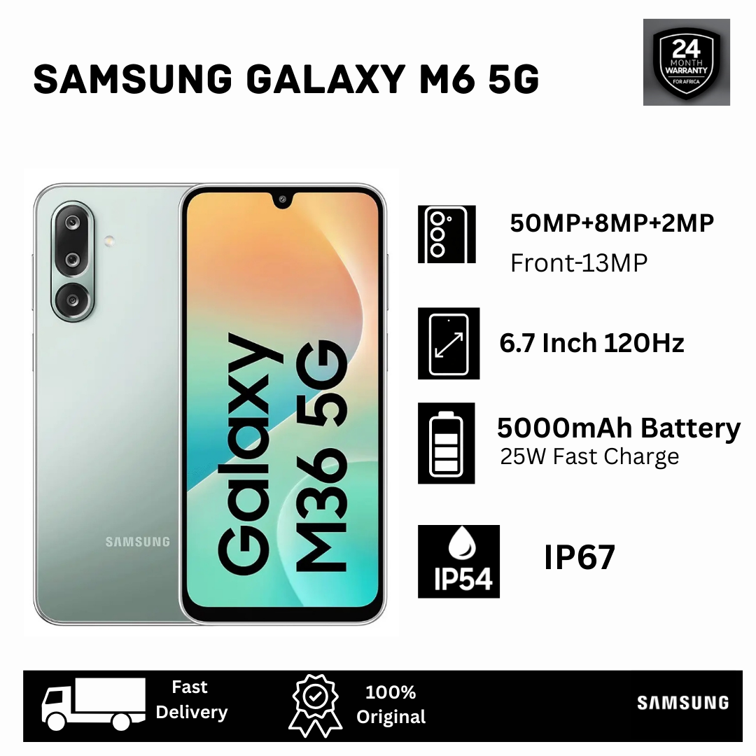 [Tech Week Deal🔥🔥] Samsung Galaxy M36 5G 128GB+8/6GB Super AMOLED 6.7" Super AMOLED Display (50+8+2)MP Camera 5000mAh Battery 25W Charging Dual SIM Android 15 +(6 OS Updates) AI Smartphone
